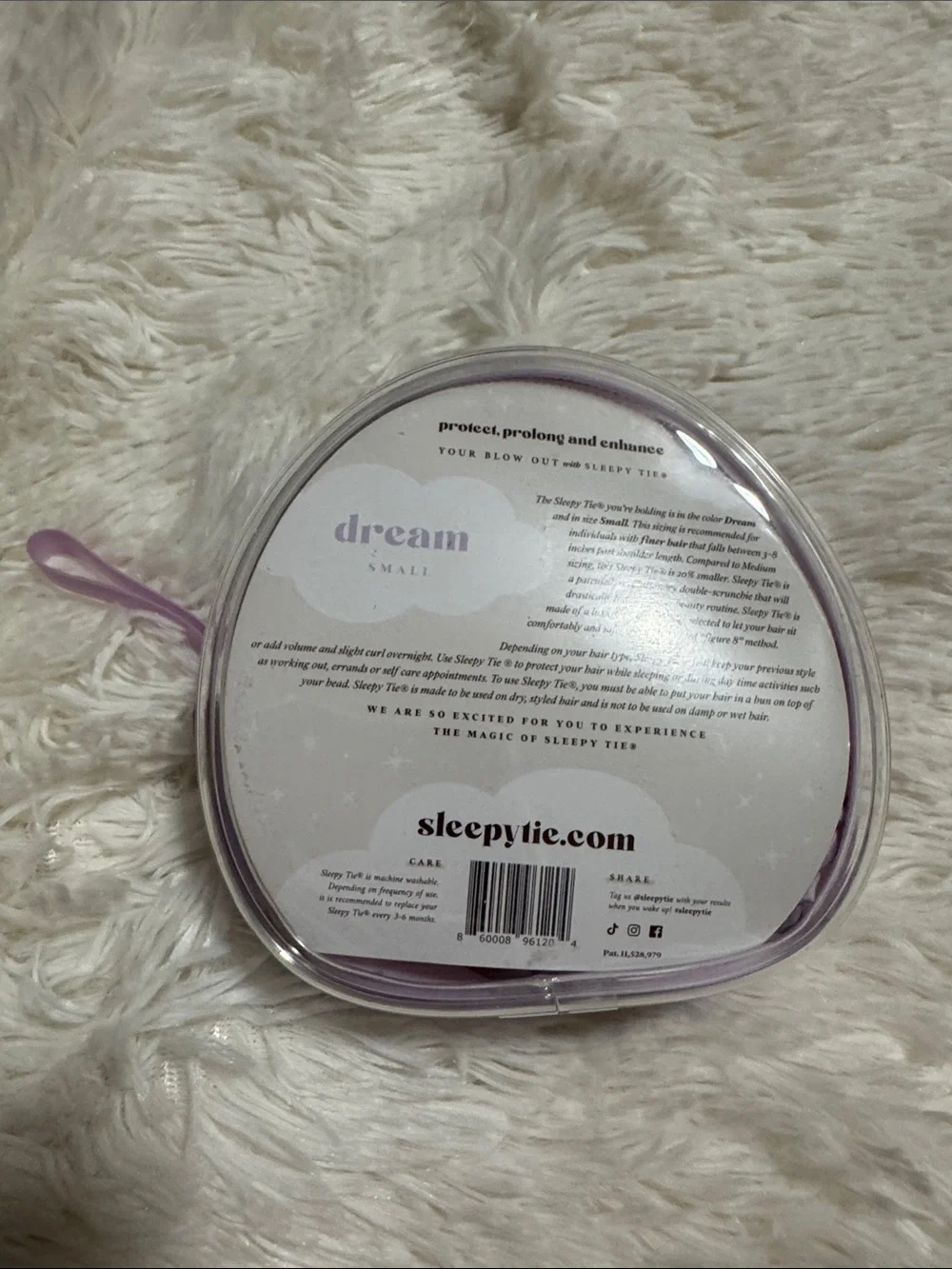 The Sleepy Tie Hair Scrunchie Size Small in Dream Special Edition Lilac Lavender - Picture 6 of 6